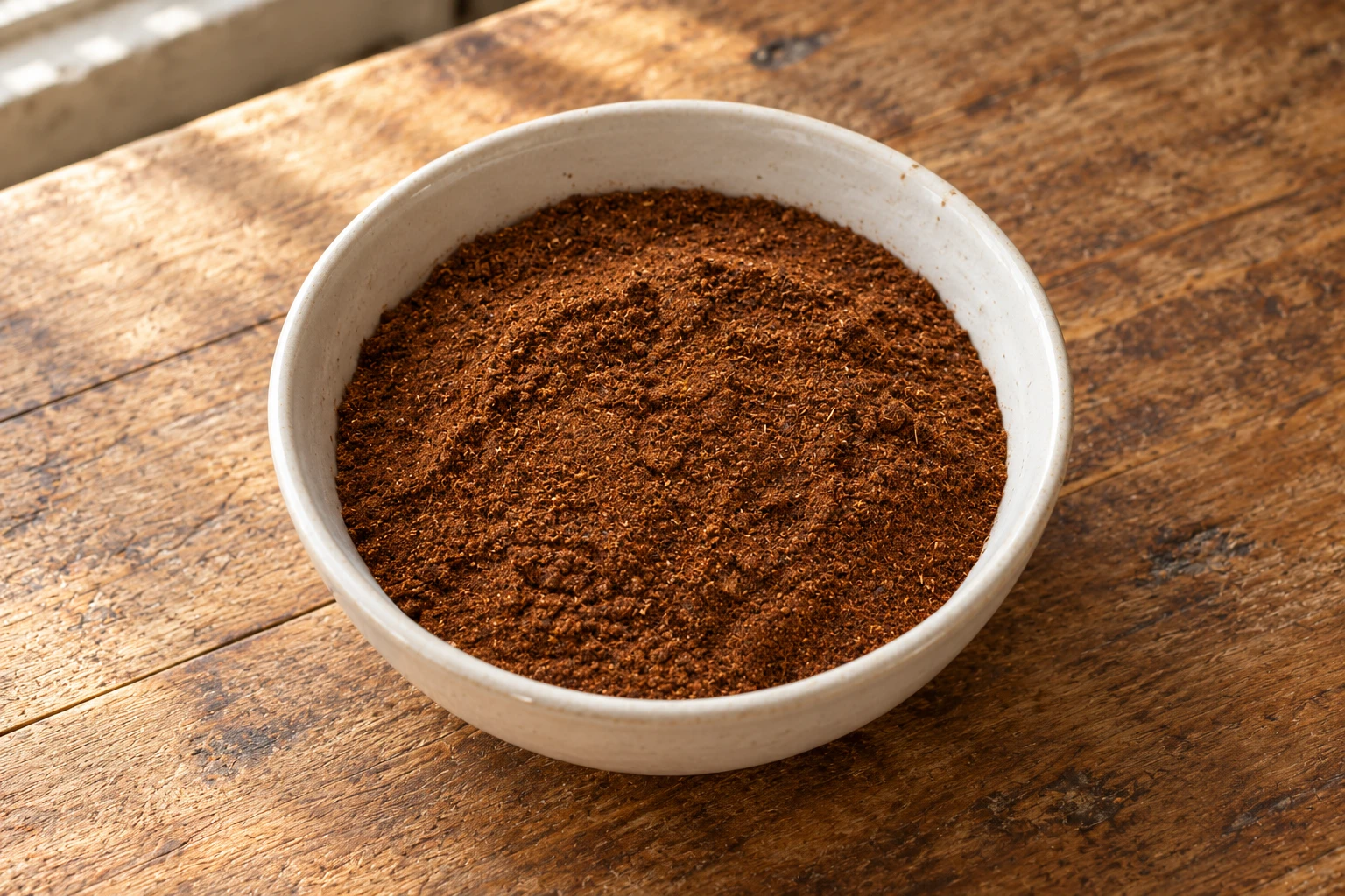 Ground cloves in a ceramic bowl.