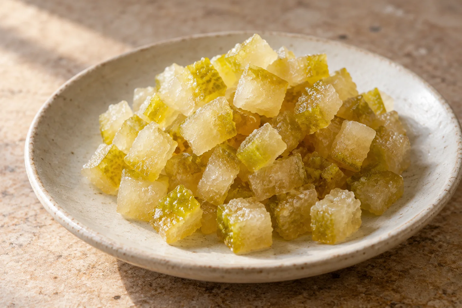 Piccoli cubetti di scorza di cedro candito.