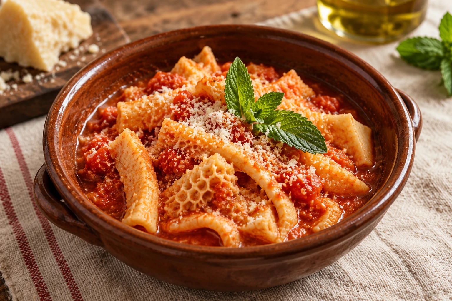 Trippa alla romana with tomato, Pecorino Romano and fresh mint