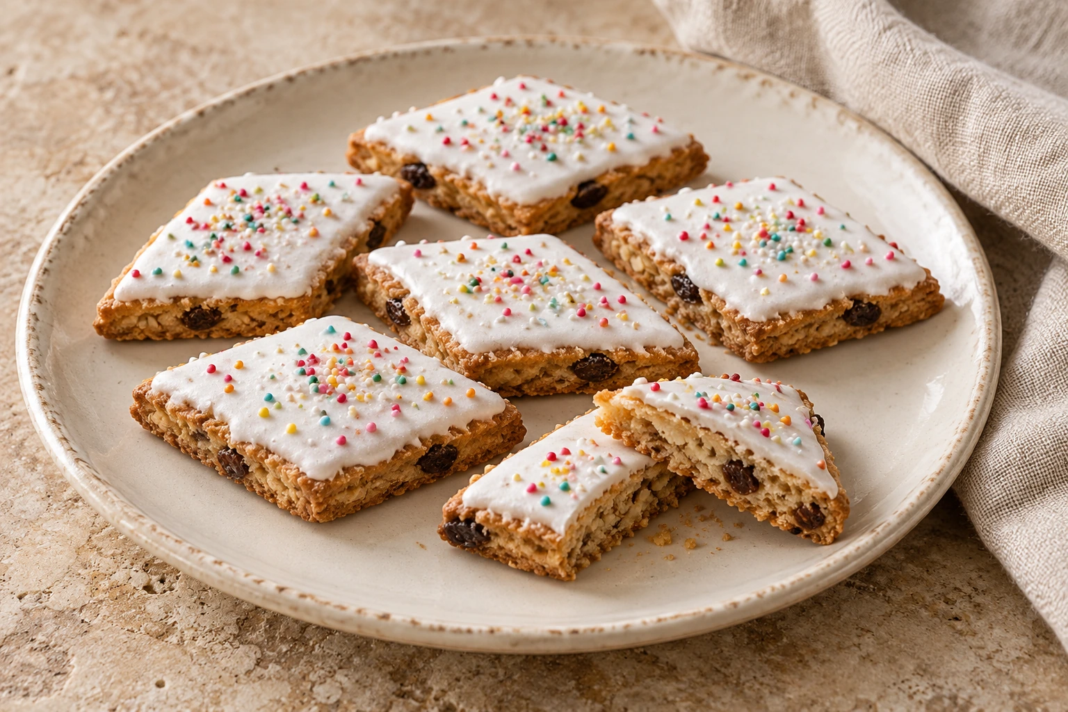 Iced Sardinian papassini with almonds and raisins