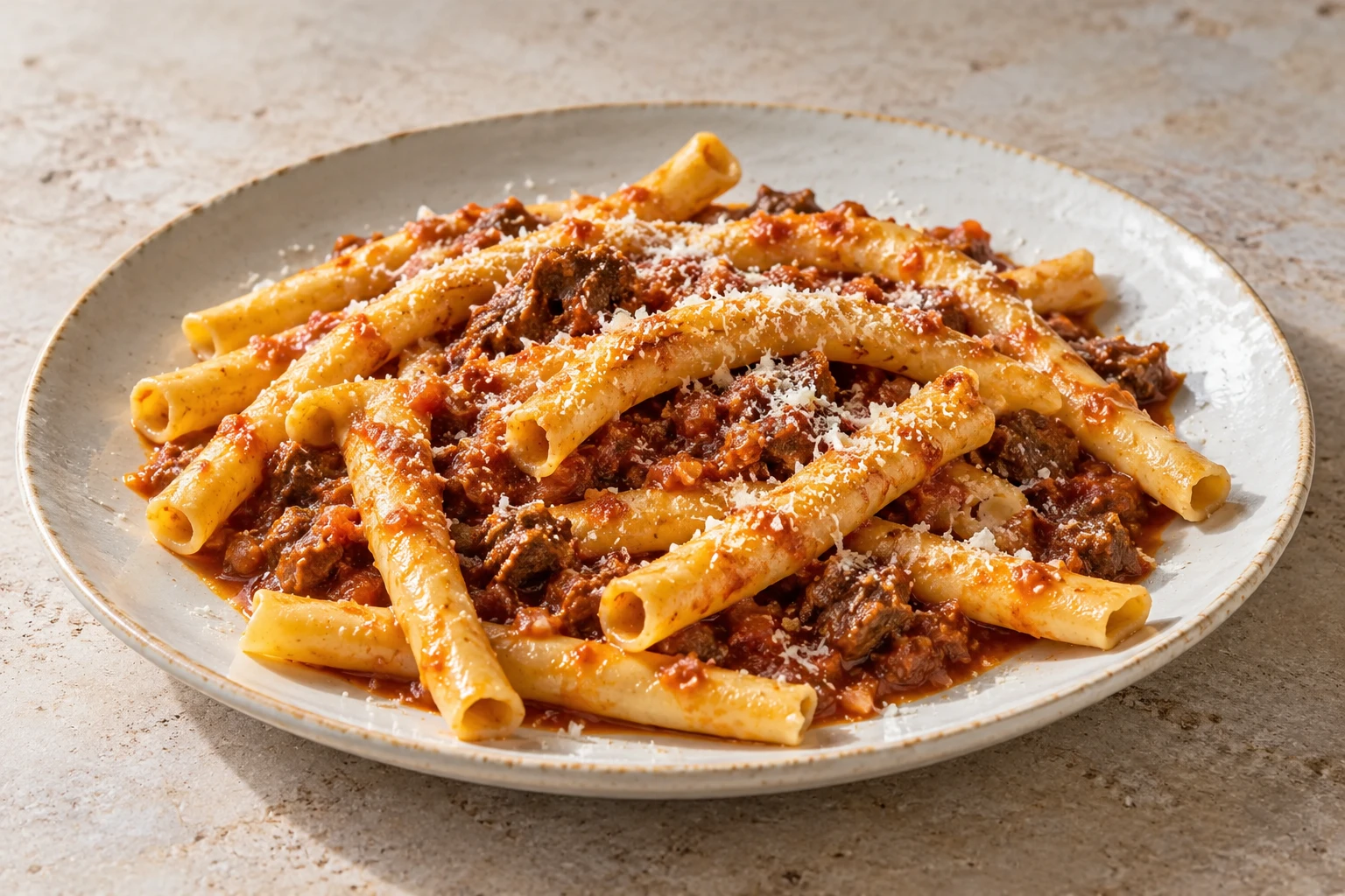 Ceppe with wild-boar ragù and grated pecorino