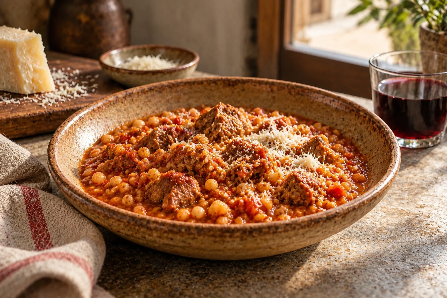 Fregula con carne di agnello