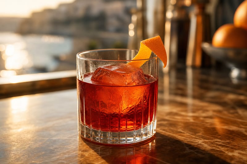 Classic Negroni, a classic Italian cocktail